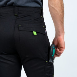 PANTALON PIERRE NOIR/VERT FLUO