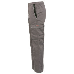 PANTALON POLY/COTON GRIS/NOIR