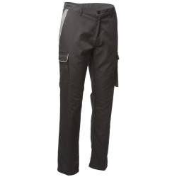 PANTALON POLY/COTON NOIR/GRIS